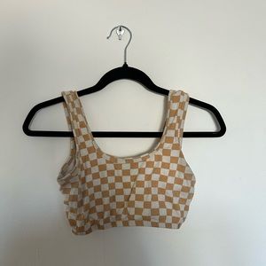 ARQ checker wide strap bra large